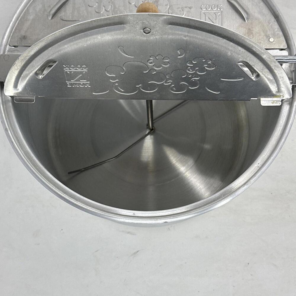 Cook N Home 6 Quart Aluminum Stovetop Popcorn Popper Silver Pre-owned - Picture 3 of 6